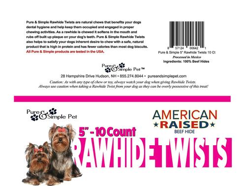 Rawhide Twist Dog Treat, 5-in, 10 count