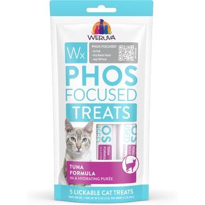 Wx Phos Fórmula Concentrada de Pollo, Premios para lamer sin cereales para gatos, tubo de 0.5 oz, 5 unidades