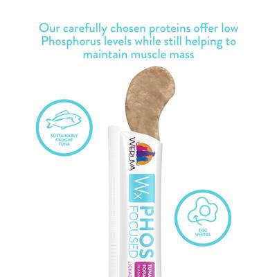 Wx Phos Fórmula de Atún Concentrado, Golosinas para lamer sin cereales para gatos, tubo de 0.5 oz, 5 unidades