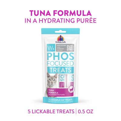 Wx Phos Fórmula de Atún Concentrado, Golosinas para lamer sin cereales para gatos, tubo de 0.5 oz, 5 unidades