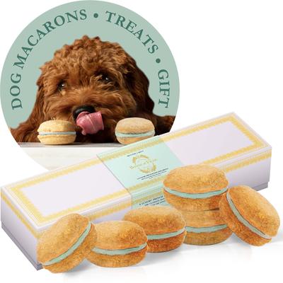 Galletas macarrones de caramelo salado hechas a mano para perros, 6 unidades