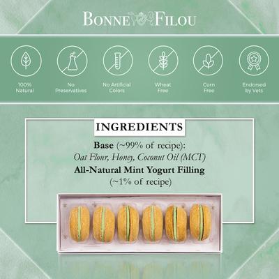 Mint All-Natural Handmade Macaron Dog Treats, 6 count