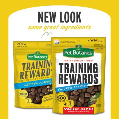 Bundle: Chuckit! Treat Tote, Color Varies, Small & Pet Botanics Training Rewards Chicken Flavor Dog Treats
