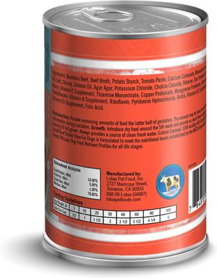 Comida enlatada para perros Just Juicy Beef Shank Stew sin cereales, 12.5 oz, caja de 12