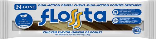 FLOSSta Dual Action Chicken Flavor Dental Dog Chews, 15 count