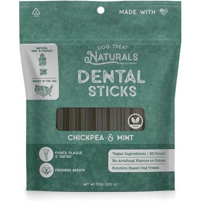 Palitos dentales de garbanzos y menta para perros, 20 unidades