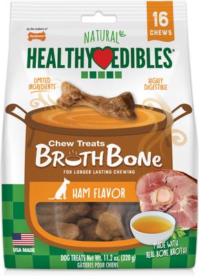 Golosinas para perros con sabor a jamón y hueso de caldo Healthy Edibles, 16 unidades