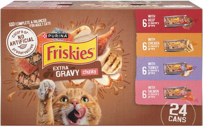 Extra Gravy Chunky Variety Pack Canned Cat Food, 5.5-oz, case of 24