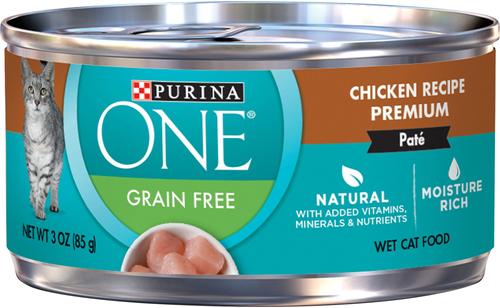 Chicken Recipe Pate Natural Grain-Free Canned Cat Food, 3-oz, case of 24