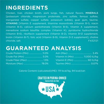 Chicken Recipe Pate Natural Grain-Free Canned Cat Food, 3-oz, case of 24