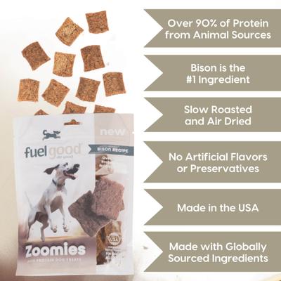 Zoomies Bison High Protein Soft & Chewy Dog Treats, 6-oz bag