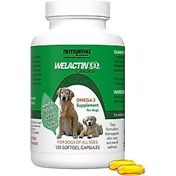 Welactin Omega-3 Fish Oil Softgels, Skin & Coat. 120 softgels. - Nutramax