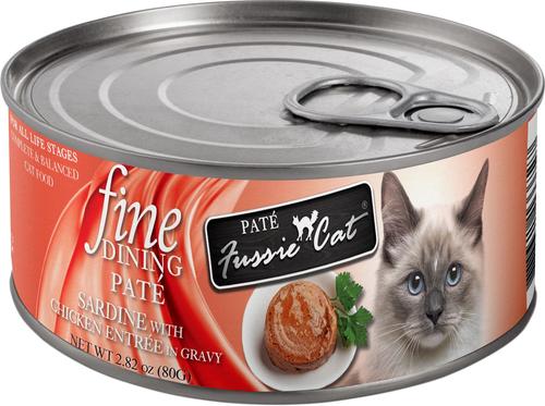 Fine Dining Pate Sardine with Chicken Entrée Wet Cat Food, 2.82-oz can, case of 24