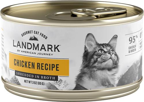 Landmark Mackerel & Tuna Recipe in Broth Grain-Free Canned Cat Food, 3-oz can, case of 12