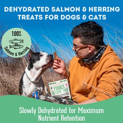 Salmon & Herring Grain-Free Dehydrated Dog & Cat Treats, 2.82-oz bag