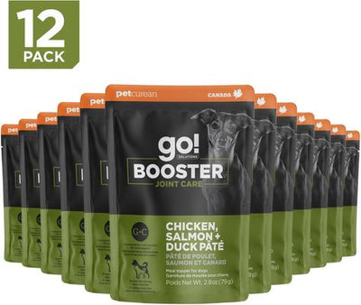 Booster Joint Care Chicken, Salmon & Duck Pate Wet Dog Food, 2.8-oz pouch, 12 count