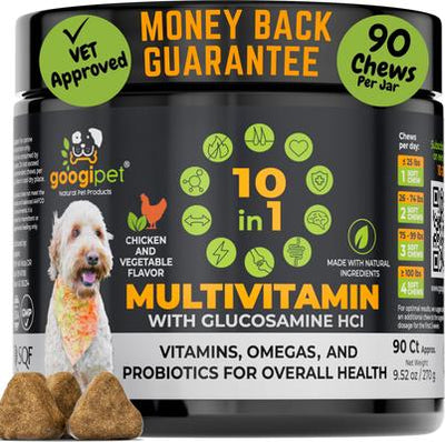 10-in-1 Multivitamin Chicken & Vegetable Flavored Soft Chew Supplement for Dogs, 90 count