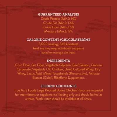 Golosinas para perros con huesos anudados, sin cuero crudo y sabor natural a pollo, tamaño grande, 3 unidades