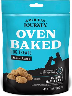 Bundle: Variety Pack - American Journey Peanut Butter Crunchy Biscuit Dog Treats, 16-oz bag, Salmon & Lamb Flavors