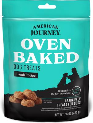 Bundle: Variety Pack - American Journey Peanut Butter Crunchy Biscuit Dog Treats, 16-oz bag, Salmon & Lamb Flavors