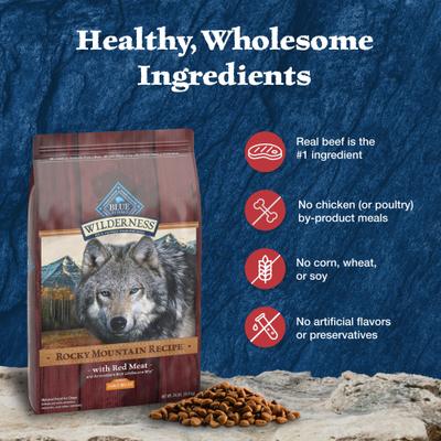 Wilderness Red Meat & Grains Rocky Mountain Recipe High-Protein Large Breed Adult Dry Dog Food, 28-lb bag