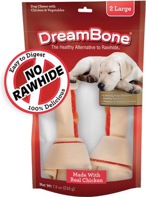 Rawhide-Free Real Chicken Large Dog Bone, 2 count