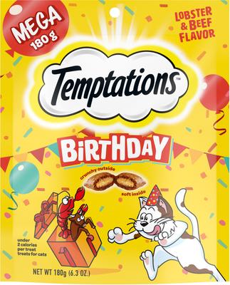 Birthday Lobster & Beef Flavor Soft & Crunchy Cat Treats, 6.3-oz bag