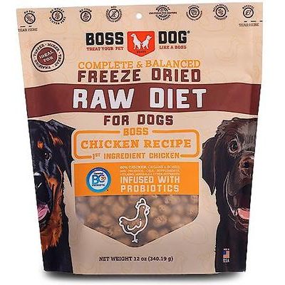 Alimento liofilizado para perros con sabor a pollo, bolsa de 12 oz