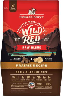 Wild Red Raw Blend Kibble Grain-Free Prairie Recipe Dry Dog Food, 3.5-lb bag