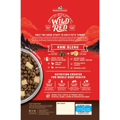 Stella & Chewy's, Wild Red Raw Blend Kibble Grain-Free para perros, varios sabores, 1.59 / 9.53 kg
