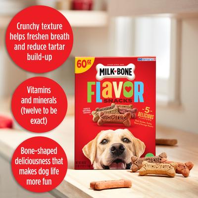 Flavor Snacks Large Biscuit Dog Treats, 60-oz box