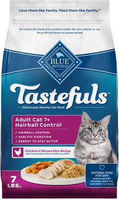 Tastefuls Hairball Control Natural Chicken & Brown Rice Recipe Adult 7+ Dry Cat Food, 7-lb bag