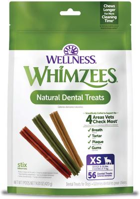 by Wellness Stix Dental Chews Natural Grain-Free Dental Dog Treats, Extra Small, 56 count