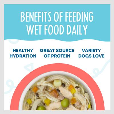 Meals 'n More Natural Wet Dog Food, Woof Woof Floof! Skin & Coat Health Variety Pack, 3.5-oz cup, 10 count