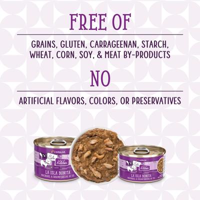 Cats in the Kitchen La Isla Bonita Mackerel & Shrimp Au Jus Grain-Free Canned Cat Food, 6-oz, case of 24