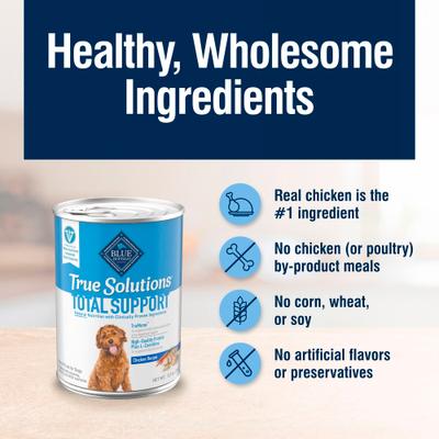 True Solutions Adult Chicken Wet Dog Food, 12.5-oz can, 12 count