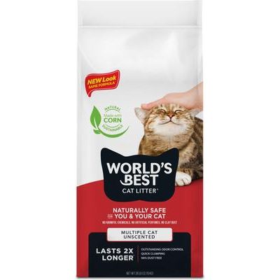 Paquete: Repuesto de difusor calmante Feliway MultiCat para gatos (3 unidades) + Arena aglomerante de maíz sin aroma para gatos, la mejor del mundo