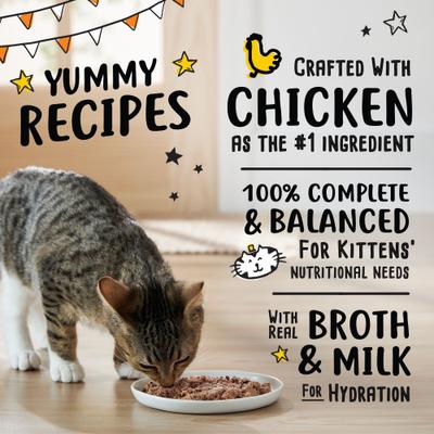 Kitten Pate Chicken Recipe Grain-Free Canned Cat Food, 3-oz can, case of 4