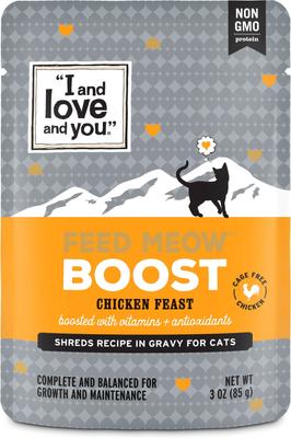 Feed Meow Tummy Tuna & Pumpkin Feast Grain-Free Chunks In Gravy Wet Cat Food, 3-oz pouch, case of 24