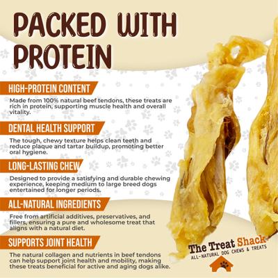 7 to 9-in Meaty Beef Tendon Sticks Natural Dog Chew Treats, Jumbo, 6 count