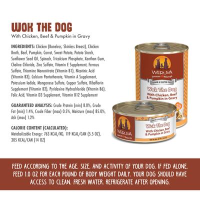 Wok the Dog with Chicken, Beef & Pumpkin in Gravy Grain-Free Canned Dog Food, 5.5-oz, case of 24