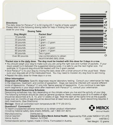 C Canine Dewormer, 4-g, 3 count