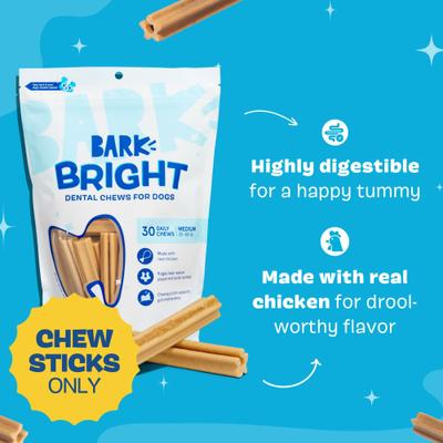 Bright Medium Chicken Flavored Dental Dog Treats, 30 count