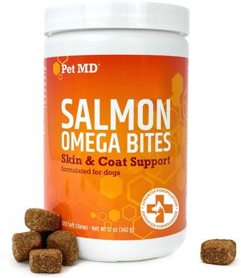 Salmon Omega Bites Skin & Coat Support Chews Dog Supplement, 120 count