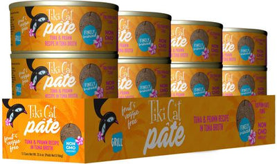 Grill Tuna & Prawn Recipe in Tuna Broth Grain-Free Pate Wet Cat Food, 2.8-oz can, case of 12