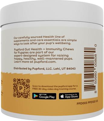 Gut Health & Immunity Peanut Butter & Jelly Flavored Soft Chew Digestive Support Supplement for Puppies, 60 count