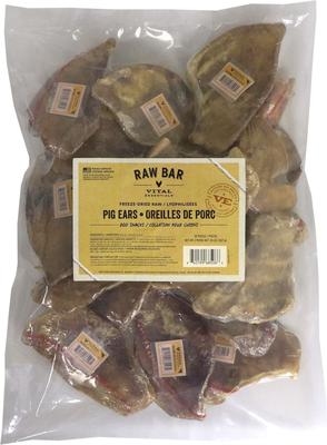RAW BAR Raw Pig Ears Freeze-Dried Dog Treats, 18 count