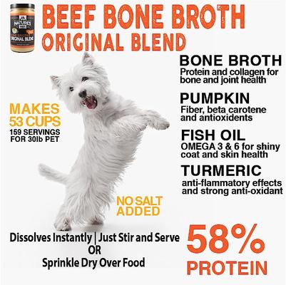 Original Blend Beef Bone Broth Dry Dog & Cat Food Topping, 16-oz jar