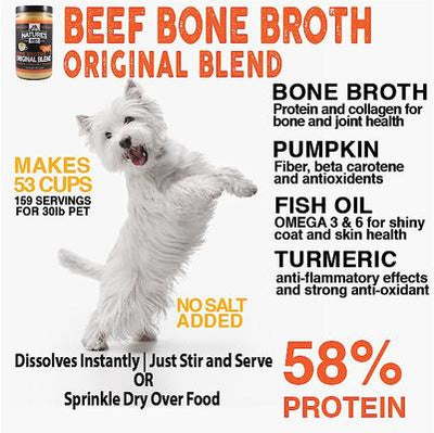 Original Blend Beef Bone Broth Dry Dog & Cat Food Topping, 16-oz jar
