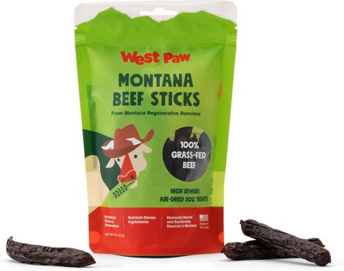 Montana Beef Sticks High-Protein Air-Dried Dog Treats, 6-oz bag